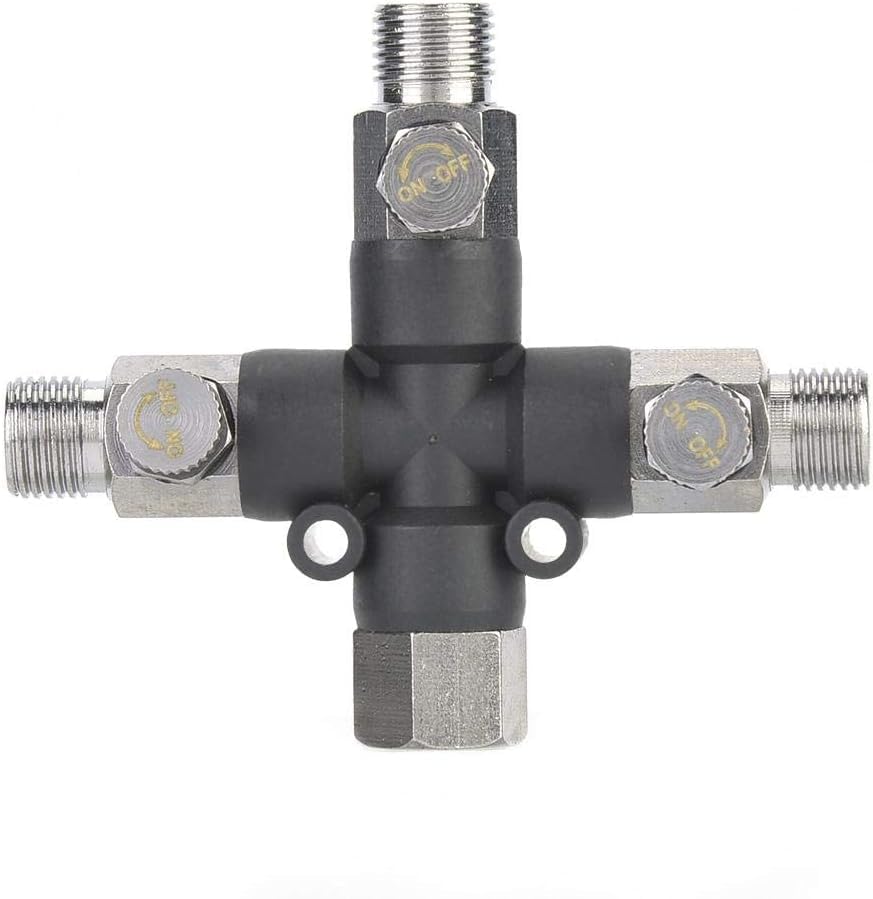 Airbrush Manifold 3-Way Air Hose Splitter with Adjust knob Valve Three Way Adjustable Metal Air Hose Splitter Airbrush Fitting Connecting Accessories 1/8 in BSP Taps (AG-404))-picture-48