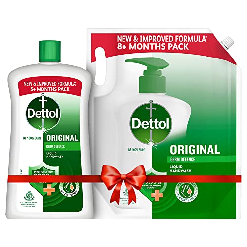 Image of Dettol Liquid Hand wash Refill Original -1500 ml and Dettol Liquid Soap Jar Original, 900 ml