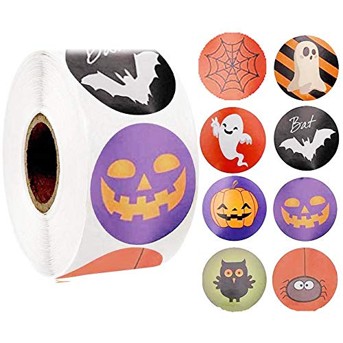 BJ-SHOP Halloween Heureux Autocollant De Récompense Enseignant Et étudiant Autocollant Sceau Cadeau Étiquettes Rondes en Papier Autocollants à Pois 500 Pièces