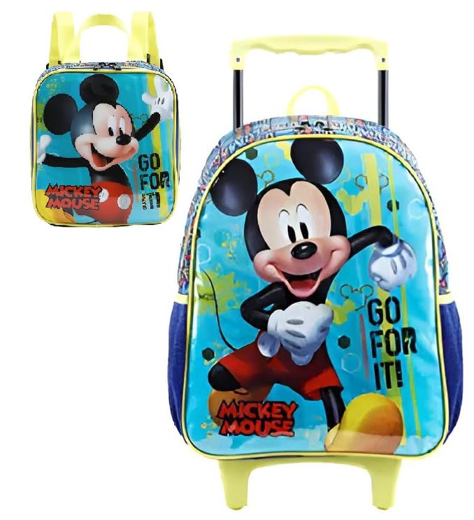 Kit Mochila De Rodinha Mickey X2 + Lancheira Xeryus 11600