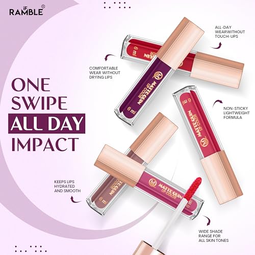 Image of Matte Quin Lip Color| Matte Texture|Long Wear |Smudge Proof |Waterproof-6ml (MQ Flat-206)