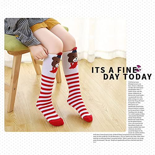 Kids Girls Knee High Socks Cartoon Animal Print Elastic Funny Tube Warm Socks Long Boot Stocking Gift 3-12 Years4