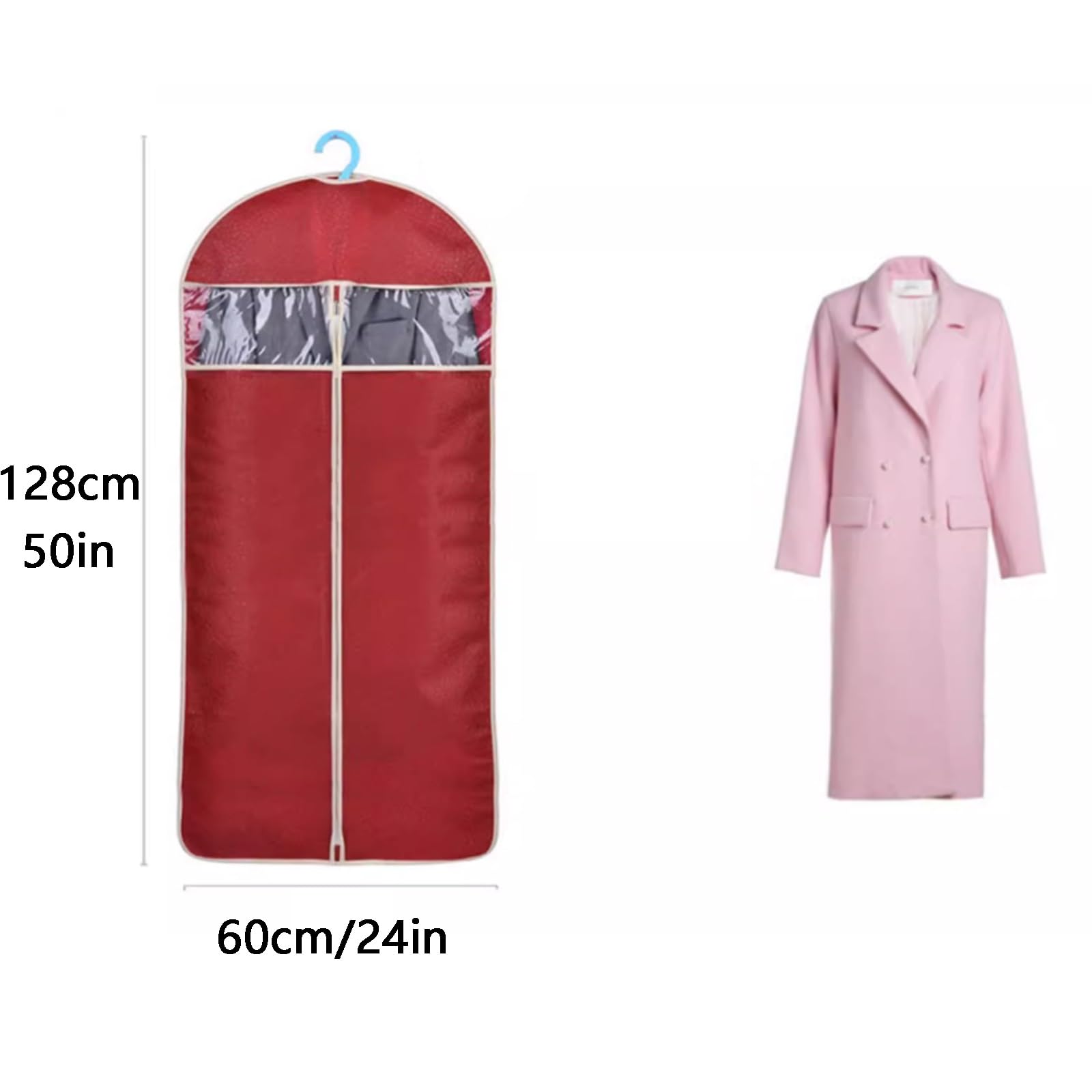 Bolsas para ropa, Paquete de 5 bolsas ropa for almacenamiento, funda no tejida con cremallera, adecuada for camisas, vestidos, chaquetas
