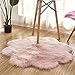 XUDAKJ Alfombra de imitación de Piel de Cordero, Artificial Alfombra, Piel sintética de Calidad Alfombra de Lana,para salón Dormitorio baño sofá Silla cojín (Flor de Ciruelo,Rosa, 60_x_60_cm)
