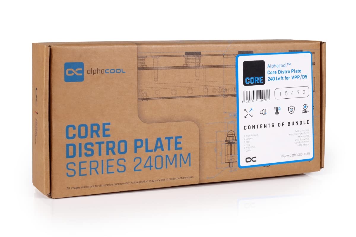 Alphacool Nucleo Distro Piastra 360 Mm Destra VPP/D5, Acrilico, Per Watercooling PC