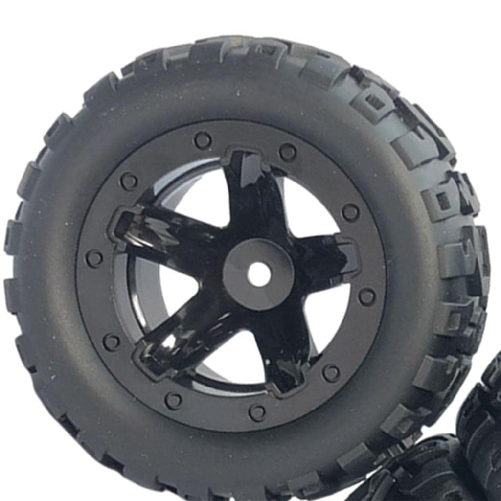 4 Piezas Neumáticos RC Car Ruedas Repuesto Llantas Goma Accesorio Mejorado para Coche Modelo Todoterreno Y Camión Adecuado para Reemplazo