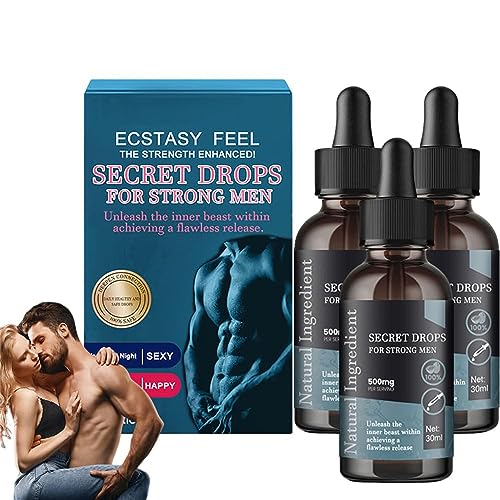Gotas secretas para hombres fuertes, gotas felices secretas, mejoran la sensibilidad y el placer, mejoran la calidad del amor y hacen que te ame más (3 piezas)