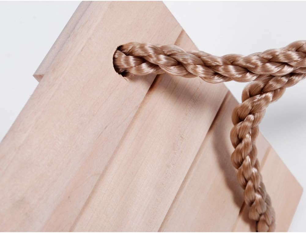 Garden Tree Swing Seat Large Waterproof Wooden Porch Rustic Swing Set with Rope for Children Adults Outdoor Indoor Playing