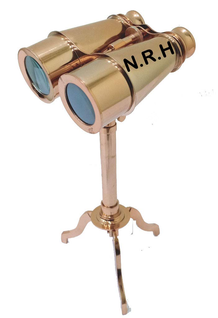 Binocolo in vetro con finitura in rame nautico con treppiede da tavolo