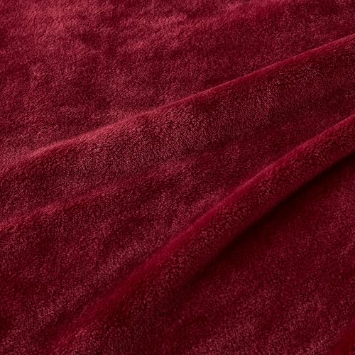 COOVA Oversized King Fleece Blanket 120x138 inches, Soft Cozy Warm Giant Extra Large 10'x11.5' Blanket for Bed, Sofa, Couch,Travel, Camping, California Huge Flannel Big Throw Blanket, Burgandy Red