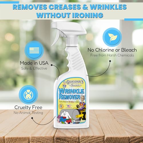 Image of Grandma's Secret Wrinkle Remover Spray - Easily Removes Wrinkles & Odors - Wrinkle Release, Fabric Refresher Spray, Chlorine, Bleach and Toxin-Free - 16 Ounce, 3 Pack