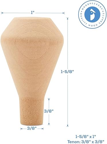 Miniatura 2 de Chimeneas de madera sin terminar, 1-58 pulgadas, parte de tren de madera sin terminar para manualidades, paquete de 25 pequeñas chimeneas de madera