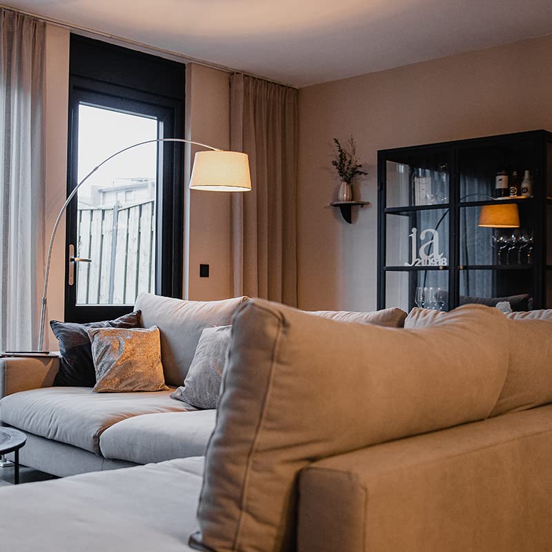 Qazqa arc-basic - Lampada da terra arco Moderno - 1 luce - L 1300 mm - Grigio - Moderno - Soggiorno
