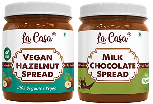Image of La Casa Choco Spread Combo - Milk + Hazelnut Chocolate Spread | 2x350g |
