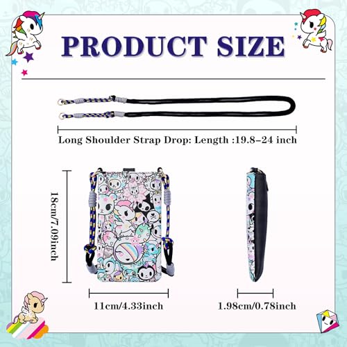 Tokidoki Unicorno PU Leather Crossbody Cell Phone Purse Kawaii Cute Lightweight Shoulder Bag Wallet Credit Card for Women (Color) Multicolor2