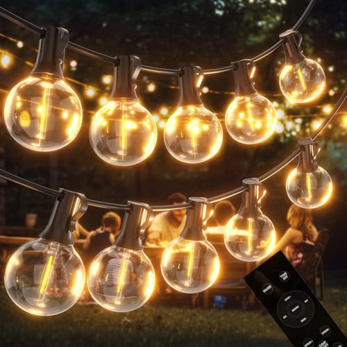 Garden-Outdoor-Lights-Mains-Powered-String-Festoon-Light LED 60ft 18M Outside Lighting Waterproof Bulb Patio Gazebo Party Pergola Wedding Backyard Porch Yard Terrace Electric Festival G40 Connectable