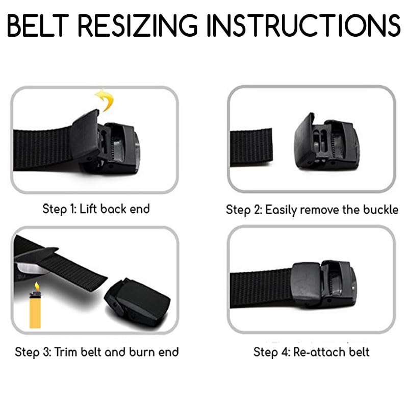 Men's Adjustable High Strength Utility Tactical Belts with Heavy Duty Plastic Buckle Up to 80" Length3