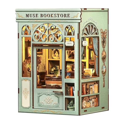 CUTEBEE Book Nook Kit - DIY Miniature House Dollhouse Kit for Adults and Teens, Booknook Tiny House...
