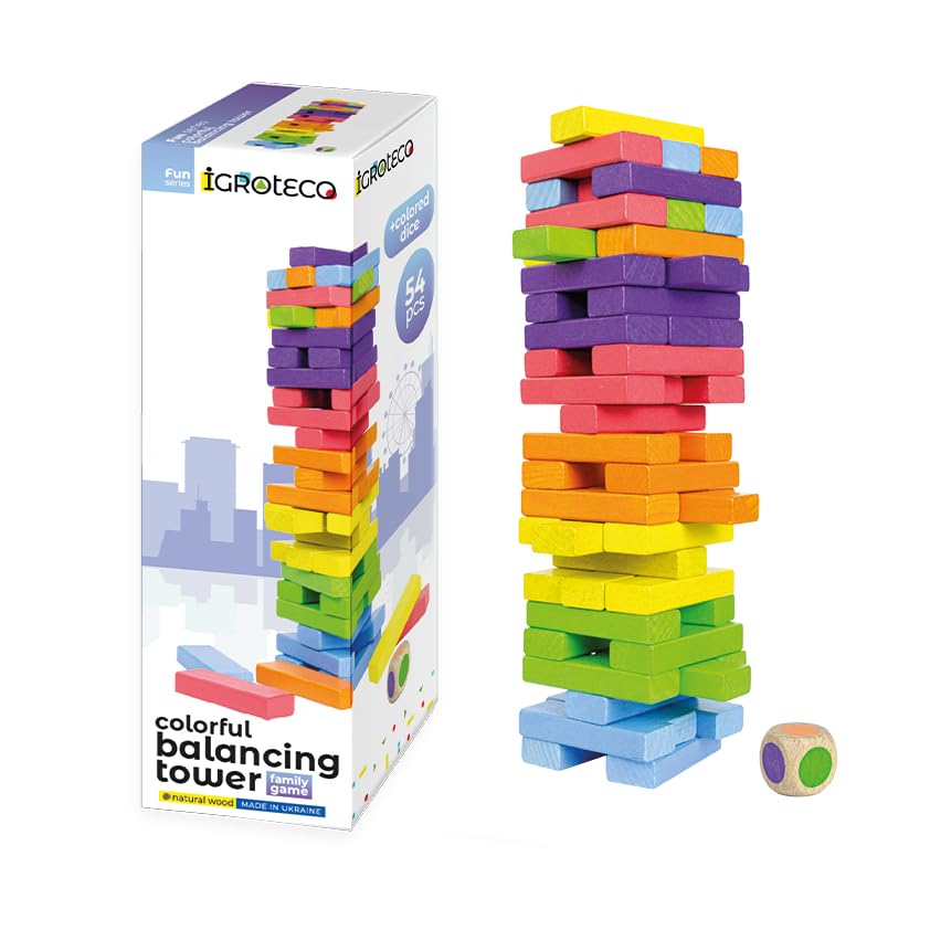 Igroteco Wooden Balance Tower - Skill Game for Teenagers & Adults from 14 Years - Promotes Concentration, Logic & Fun in Group - Image 4
