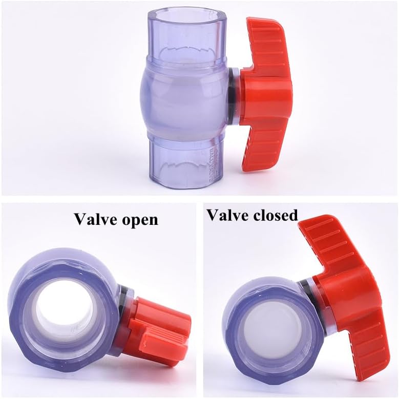 Clear Blue PVC Ball Valve for Aquarium Plumbing - 25-63mm Inner Diameter, Durable and Versatile Fish Tank Fitting(63mm)