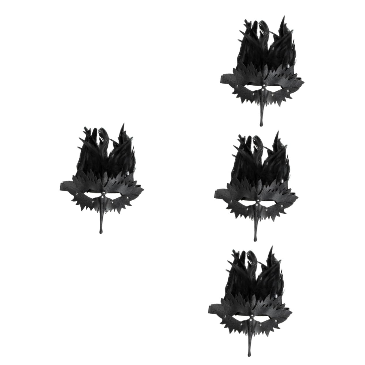 LIFKOME 4 Pz Maschera a Becco Punk Gotici Maschera Per Esterno Maschera Da Festa Di Halloween Maschera Decorativa Decorazione Esterna Arredamento Del Ballo Di Fine Anno Pelle Black