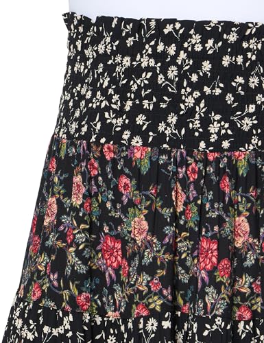 Angie Women's Smocked Waist Fill Sweep Maxi Skirt3