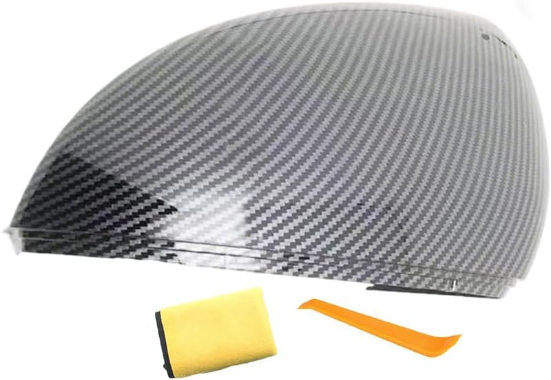 Left Driver Side Mirror Cover Replacement Compatible With Volkswagen Jetta 2019 2020 2021 2022 2023 2024 Rearview Mirror Cover Without Turn Signal (Carbon fiber left)