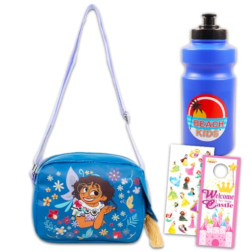 Disney Bolsa Encanto para meninas pacote com bolsa tiracolo Mirabel para meninas plus garrafa de água, adesivos, conjunto de acessórios mais Encanto