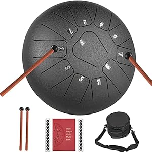 VEVOR Staal Tong Drum 11 Noten, Stalen Tong Trommel 8 inch Handpan Trommel met Drumstokken/Draagtas, Etherische Trommel…