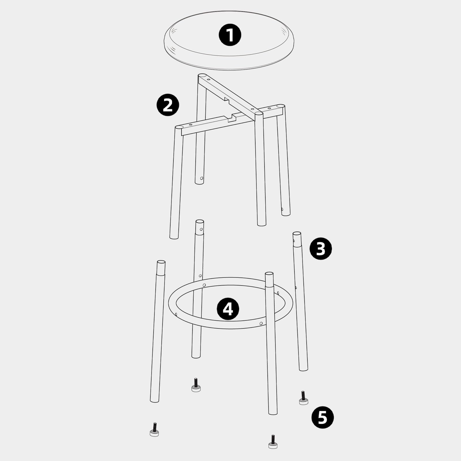 HOOBRO Juego de 2 Taburetes de Bar, Silla de Bar con Tapizado de PU Blando, Taburetes Altos de Cocina con Estribo, Adecuado para Cocina, Restaurante, Cafetería, Negro EBB30BY01