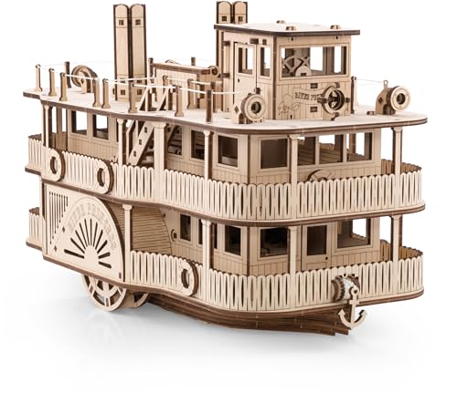 EWA Eco-Wood-Art Ruedas Princesa de los ríos Amantes de la Historia, la tecnología y Cualquiera Que aprecie la Belleza de los Barcos de Vapor clásicos (Paddle Steamer)