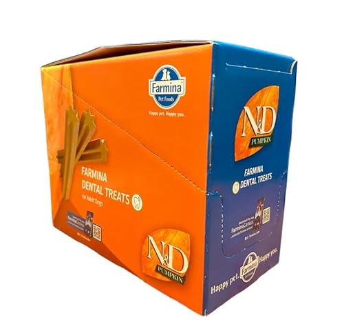 Produktbild von FARMINA N&D Pumpkin Dental Treat Chicken Pomegranate Medium/Maxi 100 g (7 szt) dentale Leckerei für mittelgroße und große Hunde