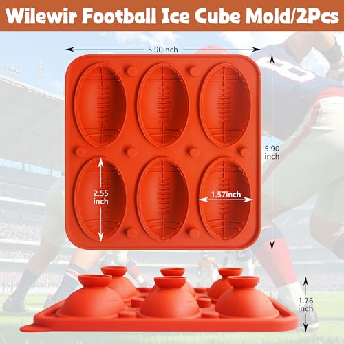 Molde de hielo de silicona en forma de balón de fútbol, 2 piezas miniatura 6