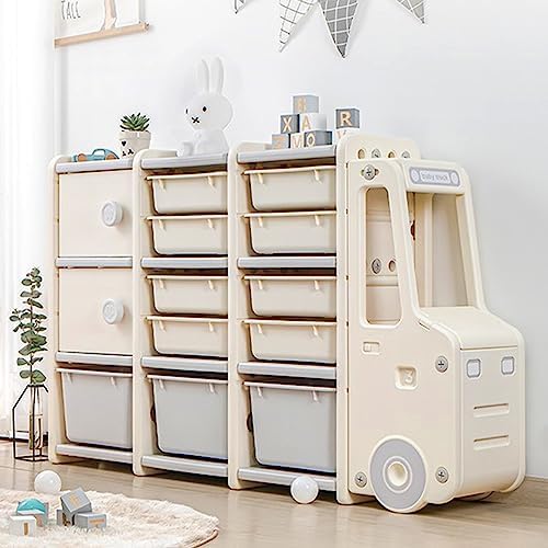 Wedanta Kids Large Toys Storage Organizer Shelf Organizer for Books and Toys with 11 Bins 2 Cabinets and 3 Shelves Multipurpose Toy and Book Storage Solution for Kids - Toy Bin Storage