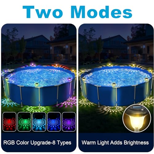 Besimlive Luzes de piscina, luzes de piscina ao ar livre, acessórios de piscina solar de LED à prova