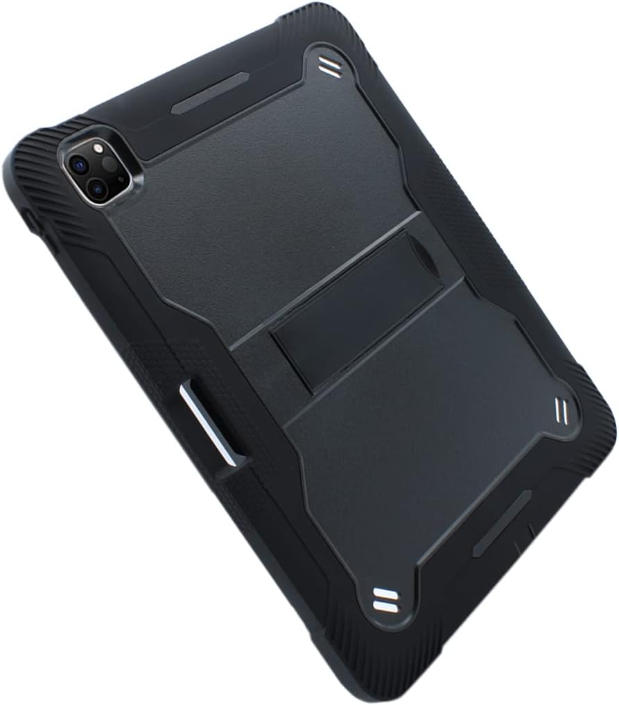 KIQ Guardian iPad Pro 12.9 Case 6th Generation Case 2021, Slim Hybrid Shockproof Cover w/Kickstand for Apple iPad 12.9 3rd 4th 5th Gen - Black