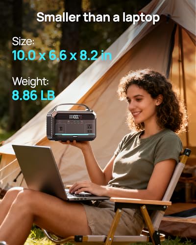 Image of Portable Power Station with 80W Solar Panel, 288Wh LiFePO4 Battery 600W Power Bank with AC Outlet 110V /1200W Surge, Solar Generator 1.7H Fast Charging for Camping, Hurricane Emergency,RV,Home Use