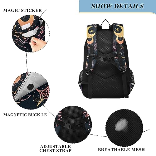 ALAZA Moon Stars Alchemy Witch Laptop Backpack Purse for Women Men Travel Bag Casual Daypack with Compartment & Multiple Pockets3