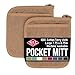 Ritz Royale Collection 100% Cotton Terry Cloth Pocket Mitt Set, Dual-Function Hot Pad/Pot Holder, 2-Piece, Mocha Brown