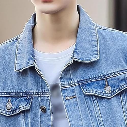 Men's Denim Jackets Long Sleeve Button Down Trucker Moto Coats Vintage Distressed Dye Tie Performance Jean Jacket2