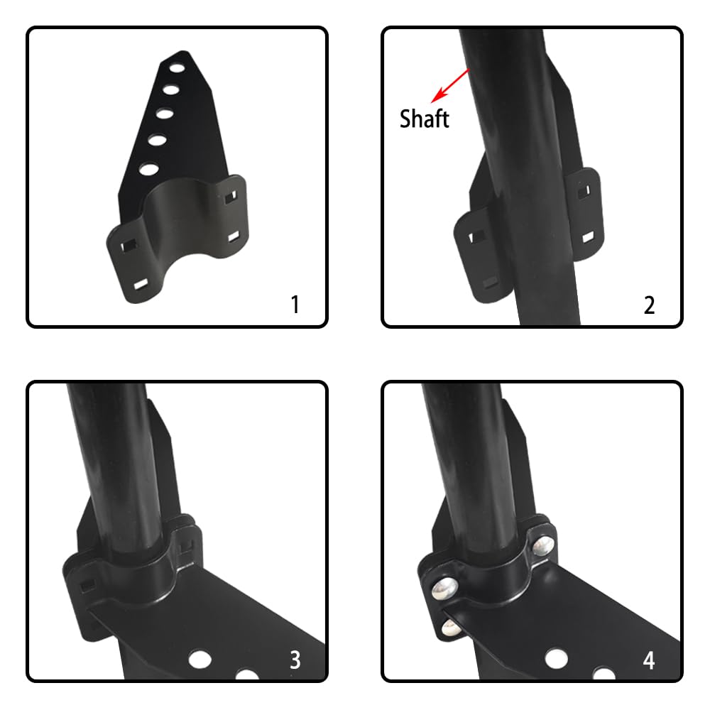 Triángulo de dirección para motores de arrastre eléctricos con escobillas y motores de arrastre de kayak sin escobillas, kit de piezas de repuesto para soporte de dirección (negro)