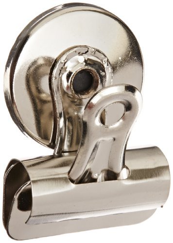 School Smart - 77433 Nickel Plated Steel Magnetic Clip, 1-1/4" L (Pack of 24)