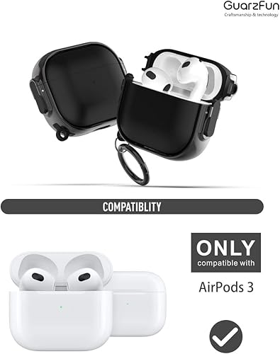 Miniatura 2 de Funda para AirPod 3 con cerradura, tercera funda para AirPods para mujeres y hombres, funda rígida de flores con llavero (rosa)