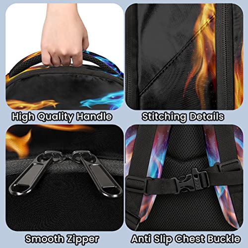 Mochila escolar Flame Dragon para meninos e meninas, adolescentes, estudantes universitários, mochil