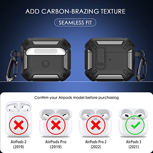 Image of RFUNGUANGO for AirPods 3rd Generation Case Carbon Fiber Series, Black
