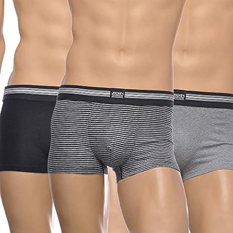 Jockey Cotton Stretch Short Trunk 3Pack, M, Black Stripe Cover