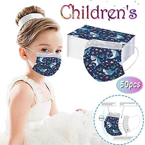 50PCS Kids Disposable Face Protective Equipment Breathable Comfy 3 Ply Protective Cute Butterfly Dinosaur Mouth Covering, D - 50 Pieces, One Size - Image 3