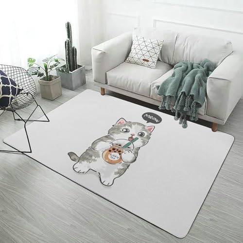 新品 厚手 ラグマット 絨毯 猫柄 カーペット 猫グッズ 230×160 猫柄