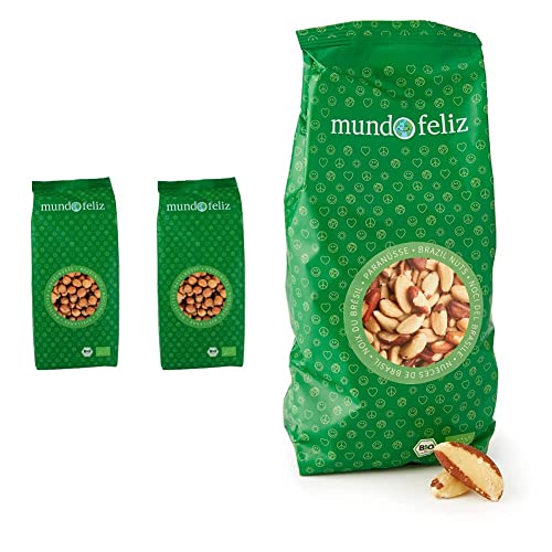 Mundo Feliz - Nueces de Brasil ecológicas enteras, 2 bolsas de 500 g & Avellanas ecológicas crudas, 2 bolsas de 500 g Cover