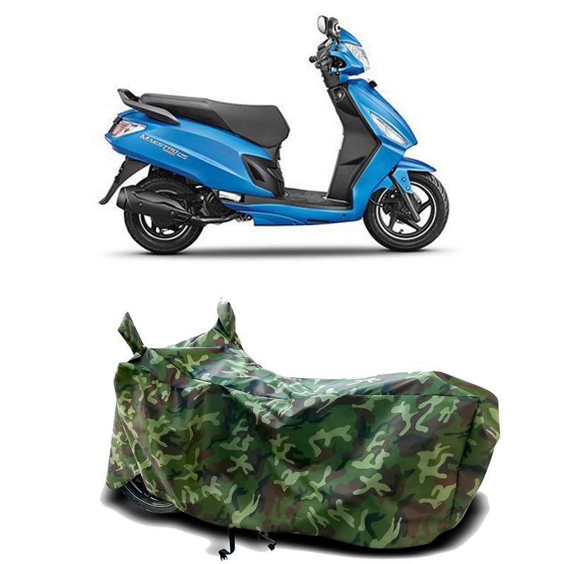 Image of DUFFEL-100% Heat Protection Two Wheeler Bike /Scooty Body Cover for Hero Maestro Edge 125 BS6 Water Resistance /UV-Rays /Birds Dropping /Scratchproof /Dust Proof /Waterproof[Green Jungle Print]